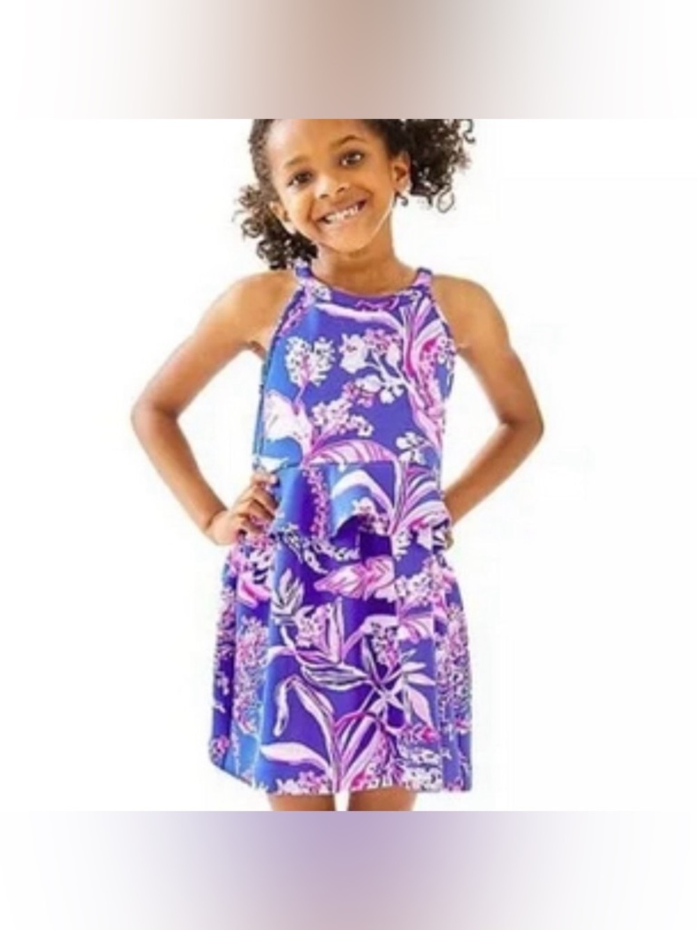 Lilly Pulitzer Girls Caesara Peplum Dress size M 6-7 New w/out tags